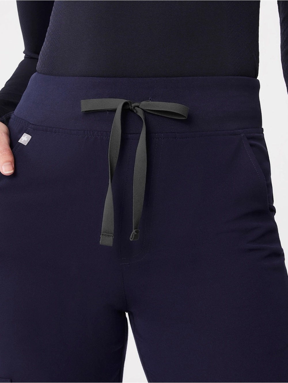 Figs Zamora Navy Drawcord Waist Scrub Joggers